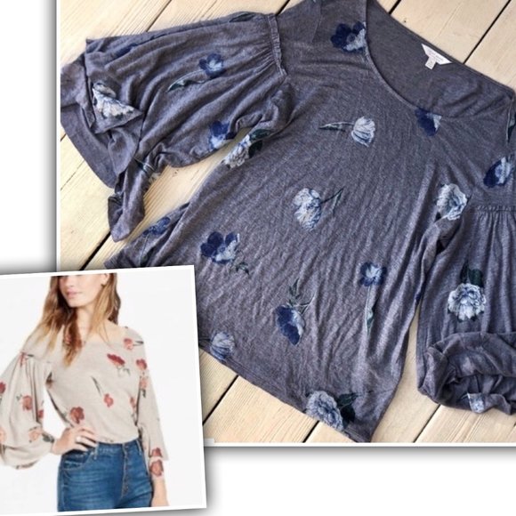 Lucky Brand Tops - Lucky Brand Duque Floral Tier Bell Sleeve, Small, Like New